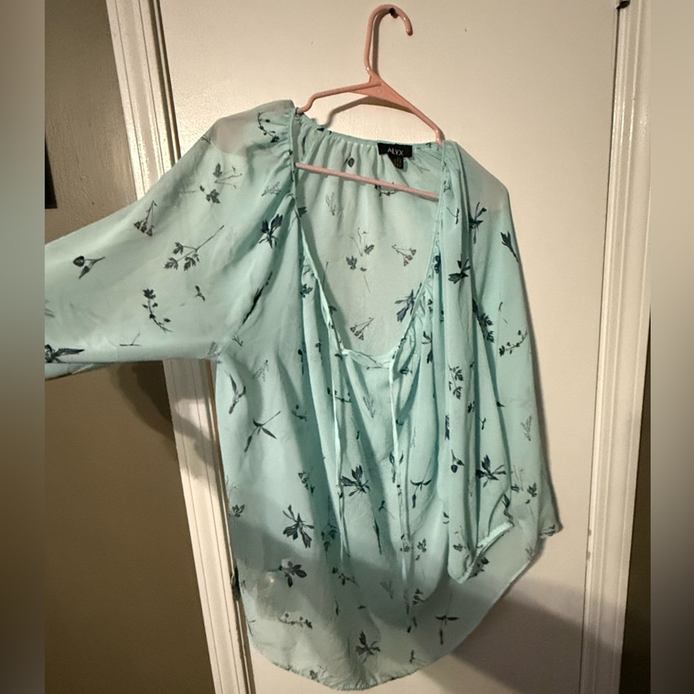 Women’s sheer teal shirt - size 3X